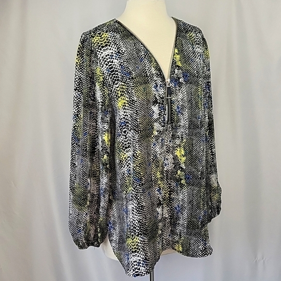 Premise Studio Lightweight Blouse Reptile Print Size XL - Picture 3 of 11